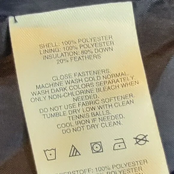 Lands' End Women's Coral and Navy Floral Down Full Zip Puffer Vest - XS - Picture 9 of 9